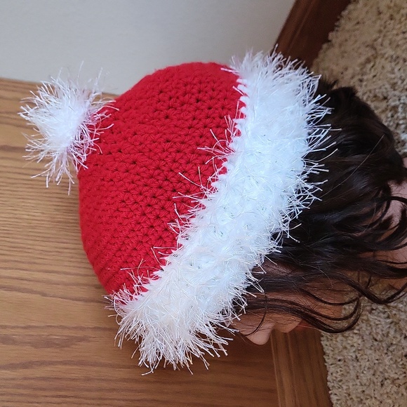 CCO SALE NWOT "FUR" trimmed hat, red, white, Santa, Unisex, new - Picture 4 of 11